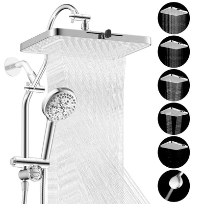 Hibbent cUPC Certified High Pressue 13'' Rainfall Shower Head with 5-Spray