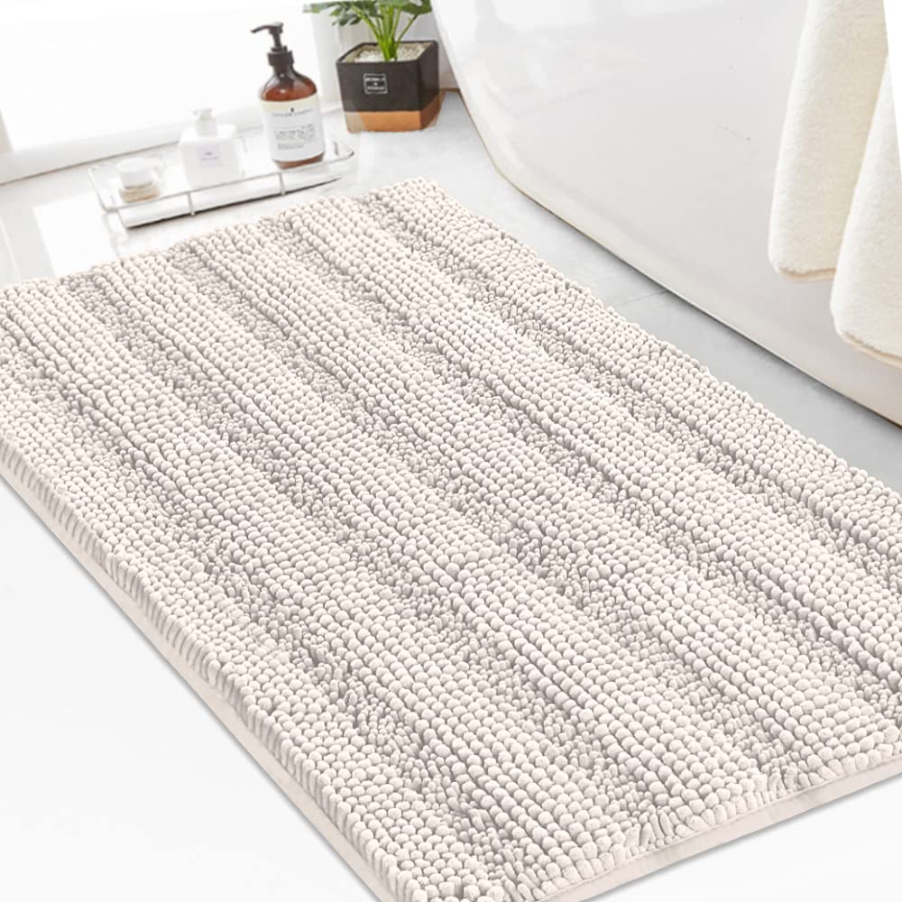 Turquoize Bathroom Runner Rug 17"x47", Soft Absorbent Chenille Bath Rug