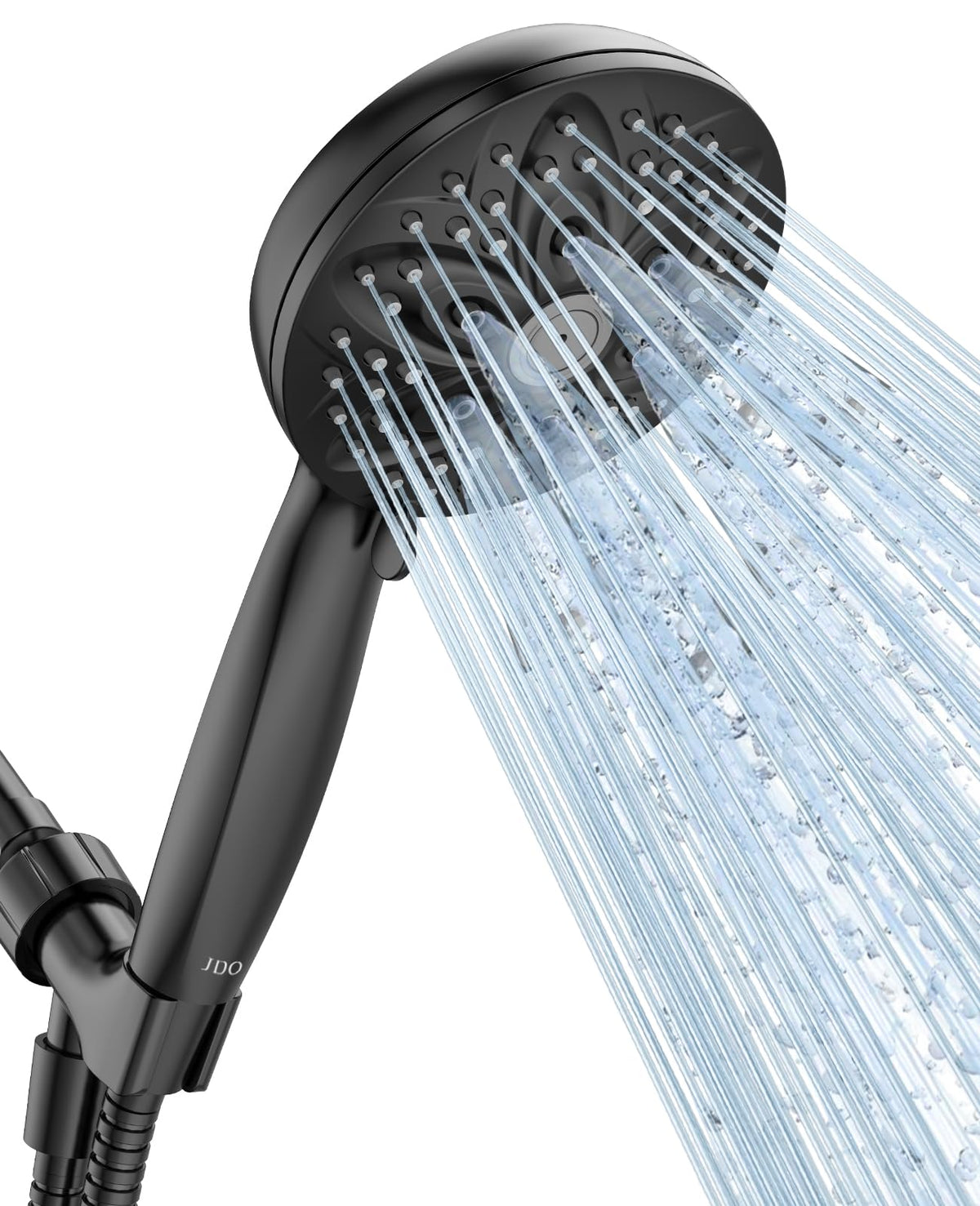 JDO High‑Pressure 6‑Setting Handheld Shower Head, 4.7 Inch Chrome Premium