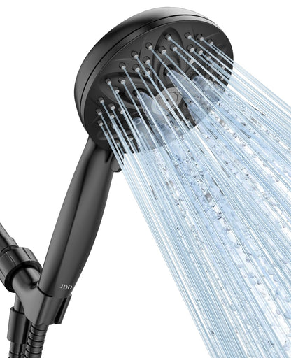JDO High‑Pressure 6‑Setting Handheld Shower Head, 4.7 Inch Chrome Premium