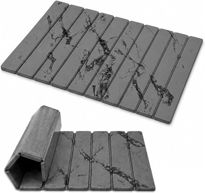 Foldable Stone Bath Mat Quick Dry Diatomaceous Earth Shower Mat 23" x 15"