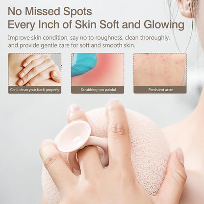 2-Pack(Pink & Cyan) Bath Body Brushes, Exfoliating Body Scrubbers, Bath Sponge Brushes for Body Scrubbing and Enjoyable Showers
