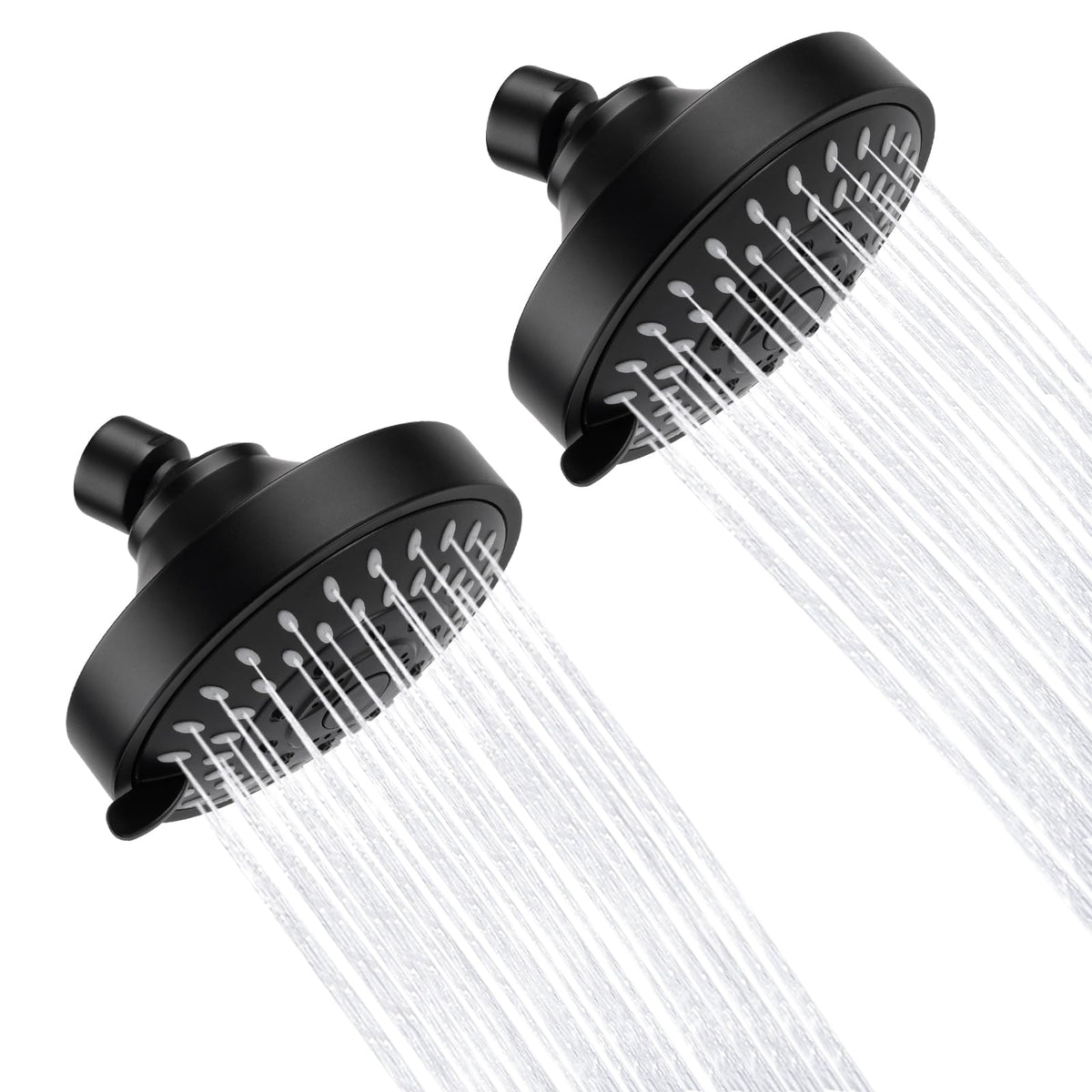 AISOSO High Pressure Rain Shower Head 2PCS 5 Modes 4.1 Inch Chrome