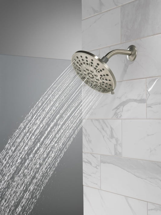 Delta Faucet 4-Setting Shower Head, Brushed Nickel, Round, High Pressure, Metal, 1.75 GPM Flow Rate Shower Head, Brushed Nickel 75617SN