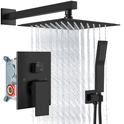Aolemi Shower Faucet Set with Handheld Matte Black 8 Inch Head