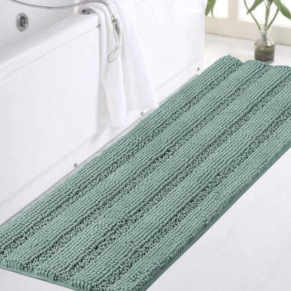 Turquoize Bathroom Runner Rug 17"x47", Soft Absorbent Chenille Bath Rug