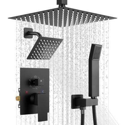Shower Faucet Set 10‘’ Shower Head,Brush Nickel Shower System