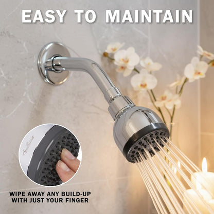 Aqua Elegante High Pressure Shower Head - 2.5 GPM - Polished Chrome
