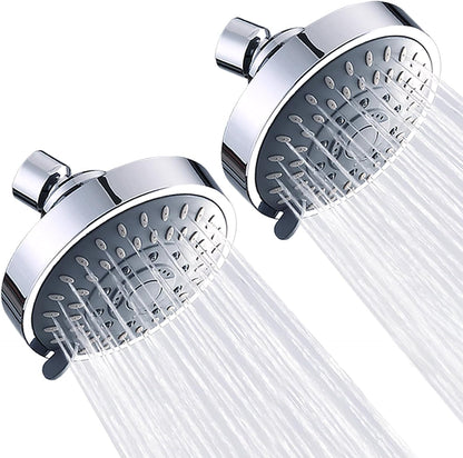 AISOSO High Pressure Rain Shower Head 2PCS 5 Modes 4.1 Inch Chrome