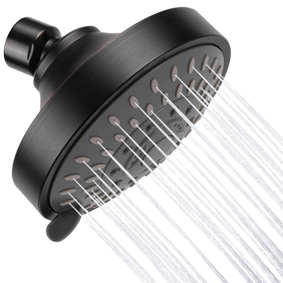 AISOSO High Pressure Rain Shower Head 5 Modes Showerhead 4.1 Inch Chrome