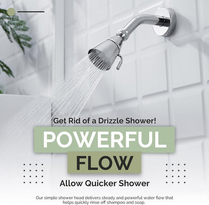 Angle Simple Shower Head High Pressure, Brass Shower Sprayer G 1/2, Chrome