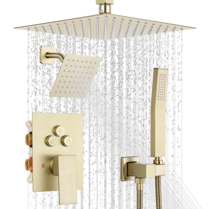 Shower Faucet Set 10‘’ Shower Head,Brush Nickel Shower System