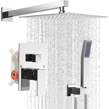 Shower Faucet Set 10‘’ Shower Head,Brush Nickel Shower System