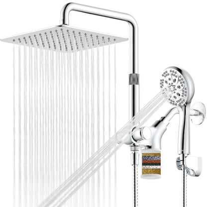 Ryamen Upgraded Filtered Shower Head with Handheld, 10 inch Rain Showerhead