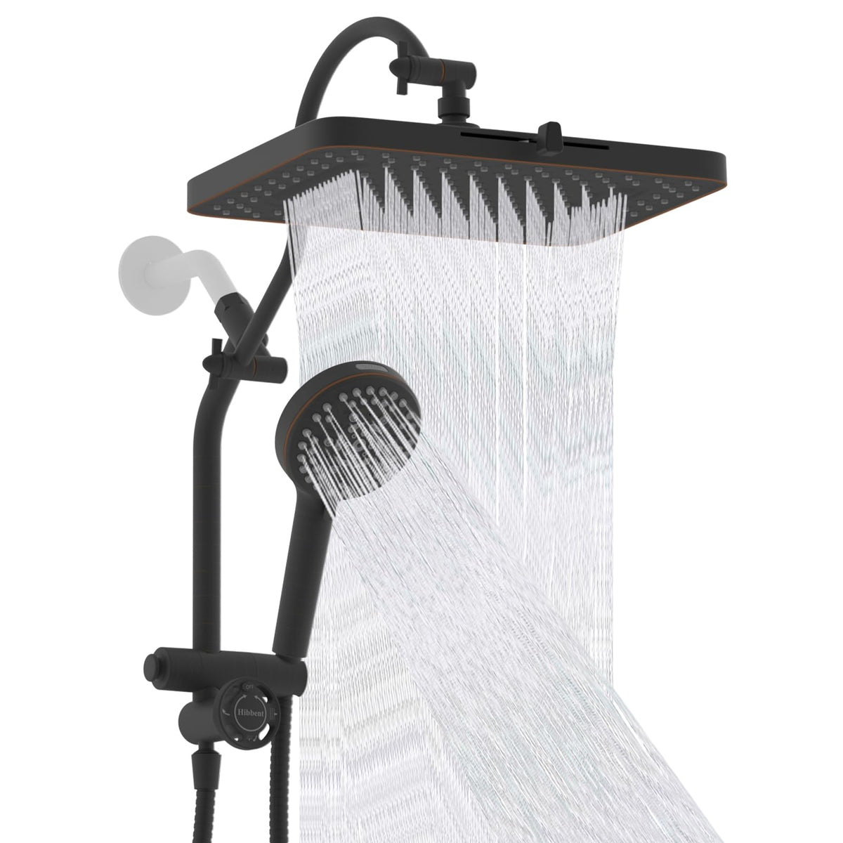 Hibbent cUPC Certified High Pressue 13'' Rainfall Shower Head with 5-Spray