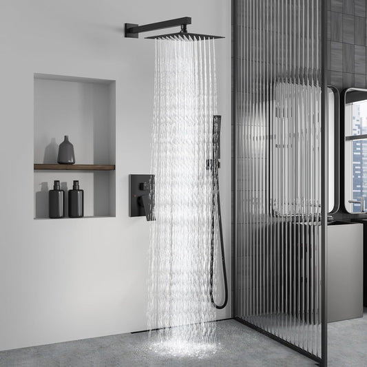 Aolemi Shower Faucet Set with Handheld Matte Black 8 Inch Head