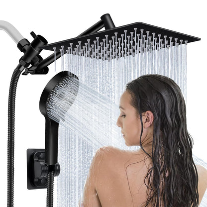 Shower Head, 8" High Pressure Rainfall Shower Head with Handheld Dual Spray