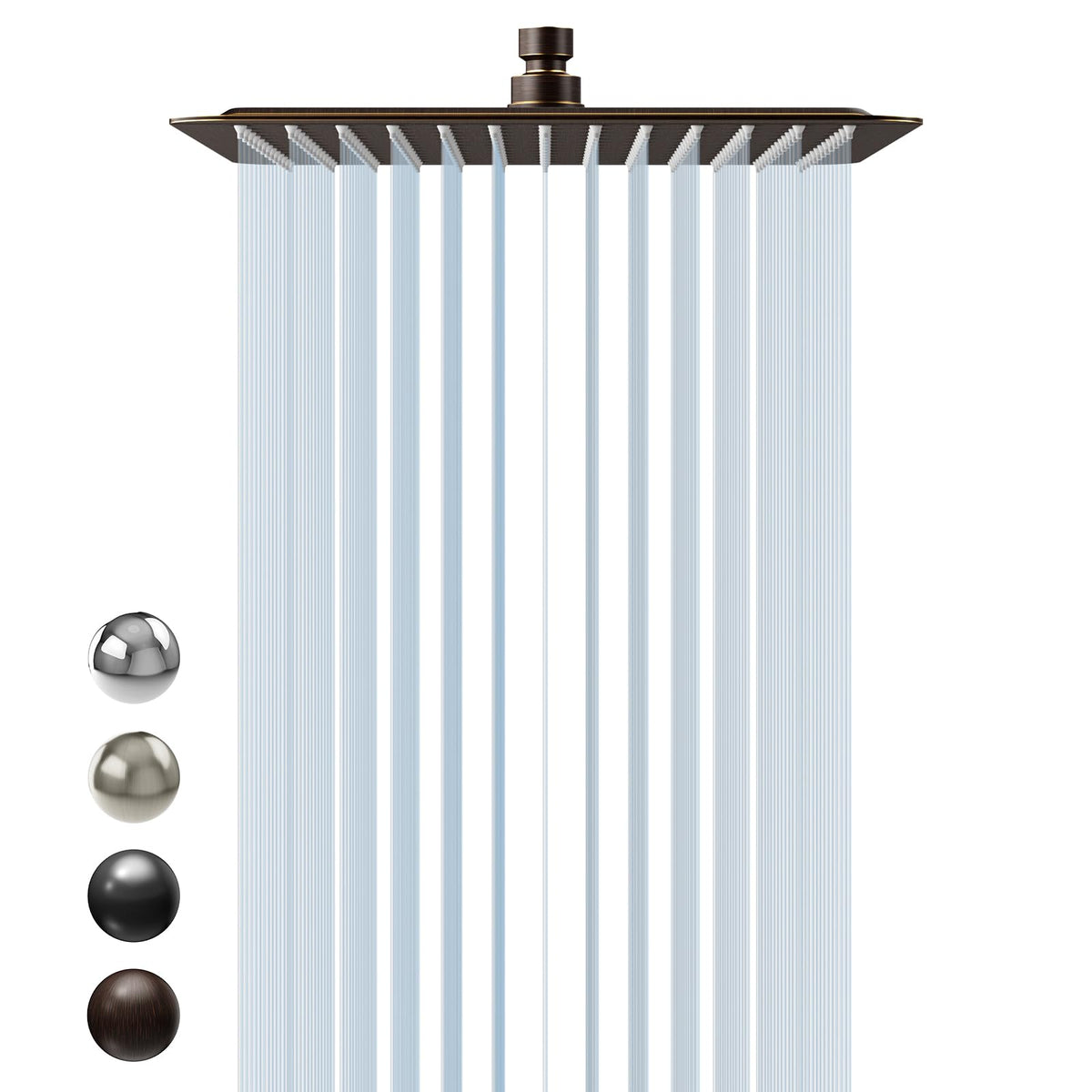 SR SUN RISE 12 Inch Brass Rain Shower Head Oil Rubbed Bronze High Pressure Rainfall Showerhead Water Saving