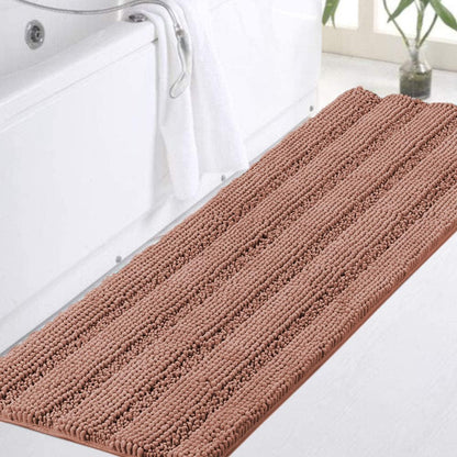 Turquoize Bathroom Runner Rug 17"x47", Soft Absorbent Chenille Bath Rug