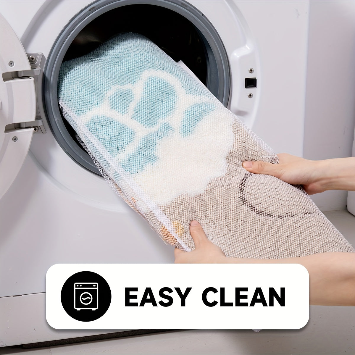 DAJIANG Ocean Wave Bathroom Rug, Soft Absorbent Bath Mat with Non Slip Rubber Backing, Beach Style Bathroom Floor Mat for Tub Side, Shower, Sink, Bedroom And Entryway