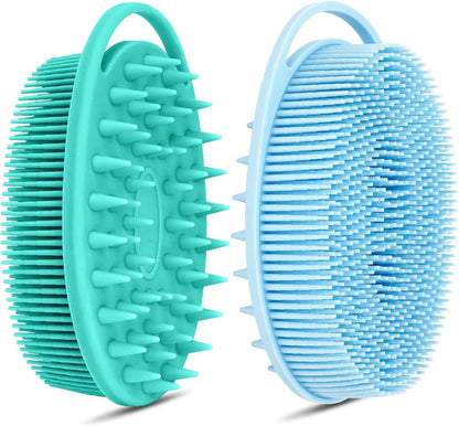2PCS Silicone Body Scrubber, Blue & Green