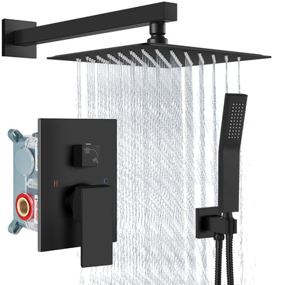Aolemi Shower Faucet Set with Handheld Matte Black 8 Inch Head