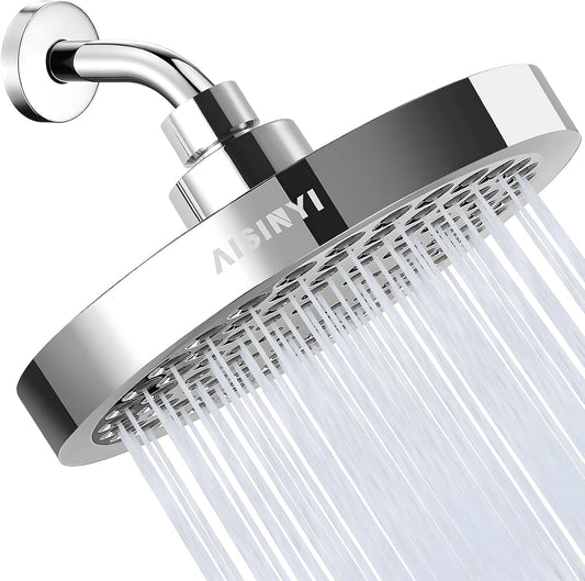 6" High Pressure Rain Shower Head, Luxury Polished Chrome Finish