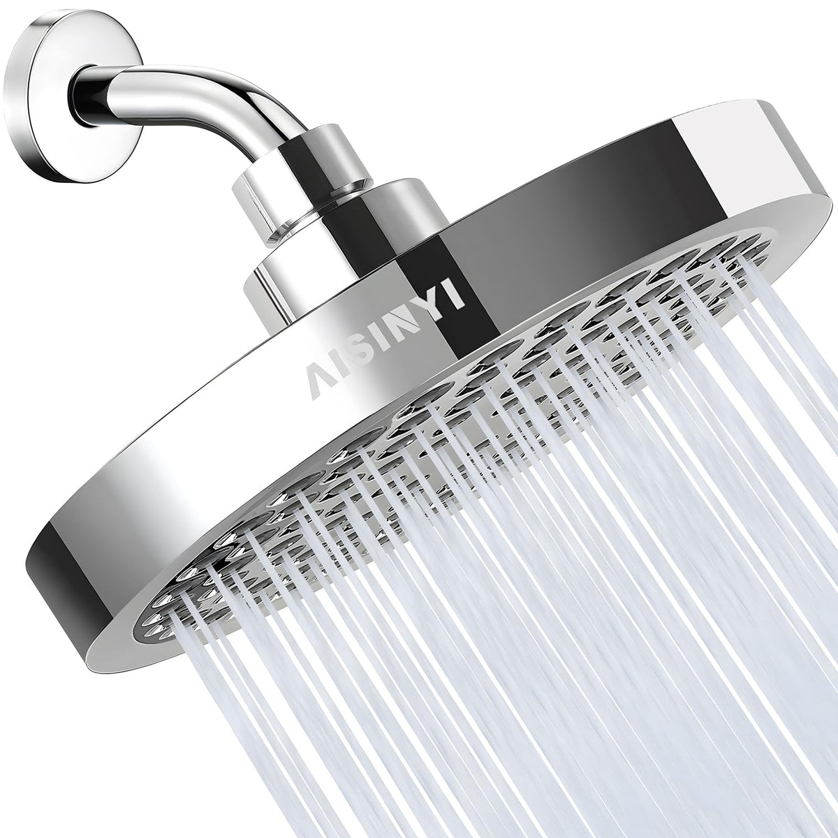 6" High Pressure Rain Shower Head, Luxury Polished Chrome Finish