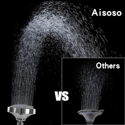 AISOSO High Pressure Rain Shower Head 2PCS 5 Modes 4.1 Inch Chrome