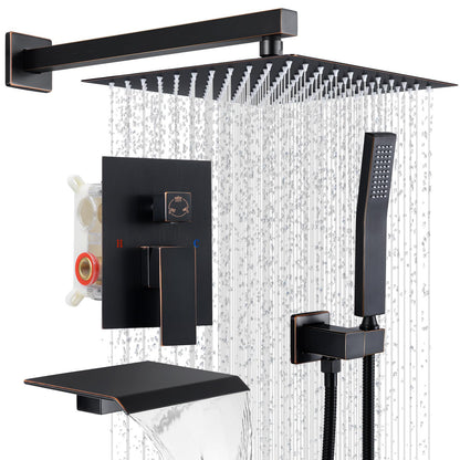 Shower Faucet Set 10‘’ Shower Head,Brush Nickel Shower System