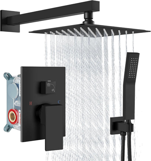 Aolemi Shower Faucet Set with Handheld Matte Black 8 Inch Head