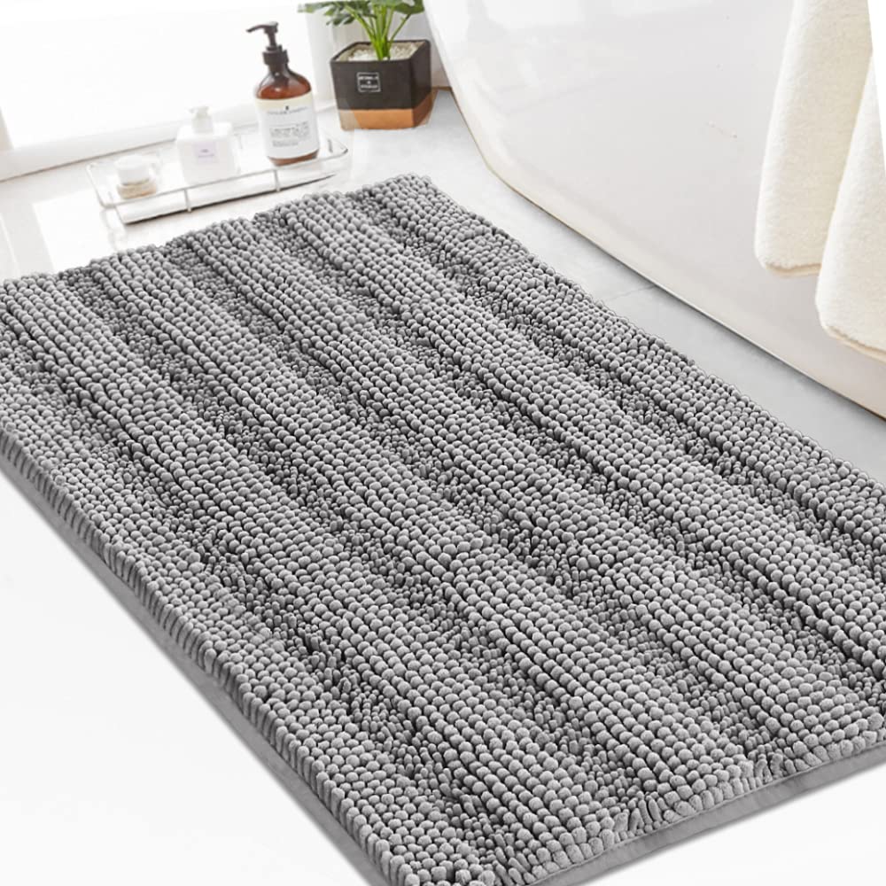 Turquoize Bathroom Runner Rug 17"x47", Soft Absorbent Chenille Bath Rug