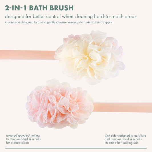 EcoTools 2-in-1 EcoPouf Bath Brush, Loofah Brush for Shower, 1 Count