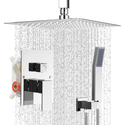 Shower Faucet Set 10‘’ Shower Head,Brush Nickel Shower System