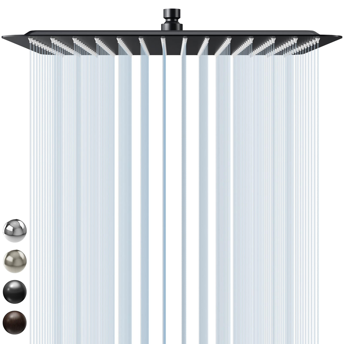 SR SUN RISE 12 Inch Brass Rain Shower Head Oil Rubbed Bronze High Pressure Rainfall Showerhead Water Saving