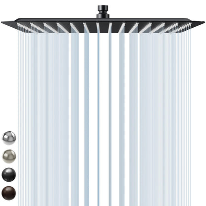 SR SUN RISE 12 Inch Brass Rain Shower Head Oil Rubbed Bronze High Pressure Rainfall Showerhead Water Saving