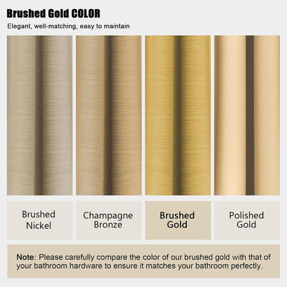 Iriber Brushed Gold Shower Head with Handheld,Rain Shower System Faucet Set