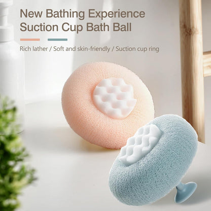 2-Pack(Pink & Cyan) Bath Body Brushes, Exfoliating Body Scrubbers, Bath Sponge Brushes for Body Scrubbing and Enjoyable Showers