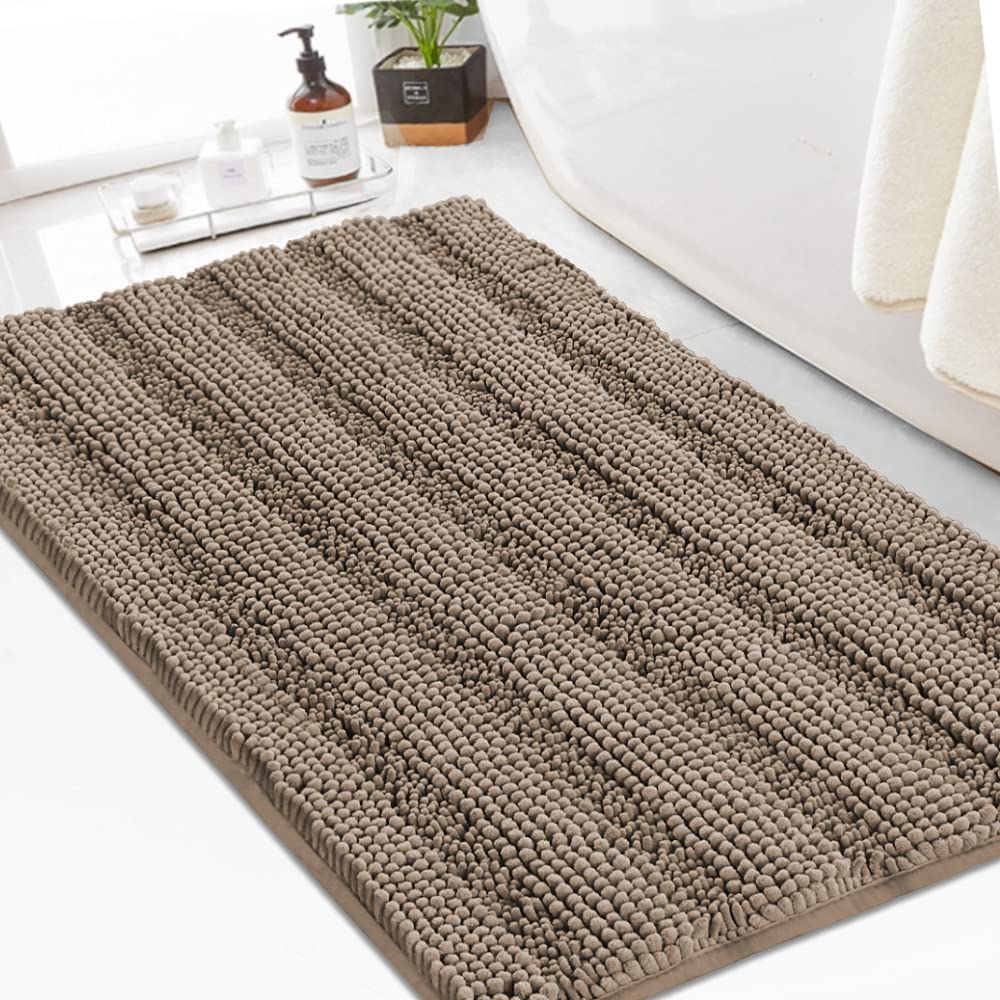 Turquoize Bathroom Runner Rug 17"x47", Soft Absorbent Chenille Bath Rug