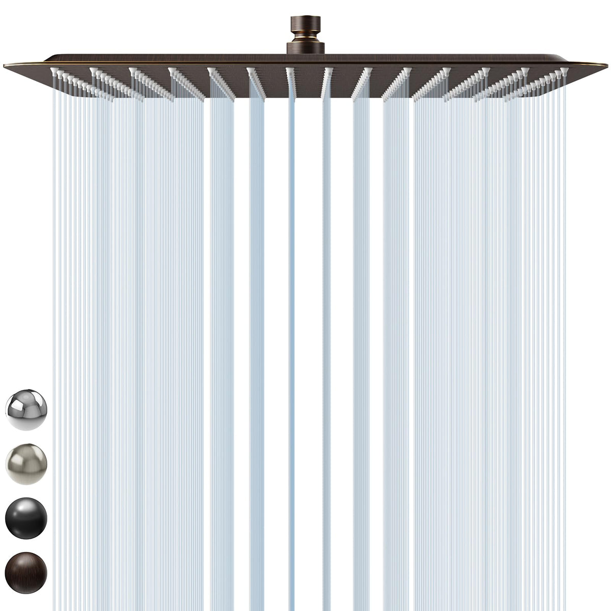 SR SUN RISE 12 Inch Brass Rain Shower Head Oil Rubbed Bronze High Pressure Rainfall Showerhead Water Saving