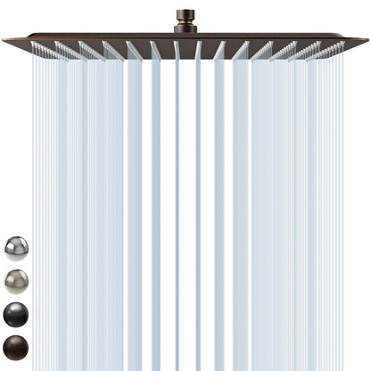SR SUN RISE 12 Inch Brass Rain Shower Head Oil Rubbed Bronze High Pressure Rainfall Showerhead Water Saving