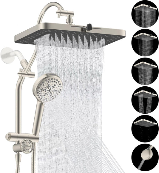 Hibbent cUPC Certified High Pressue 13'' Rainfall Shower Head with 5-Spray
