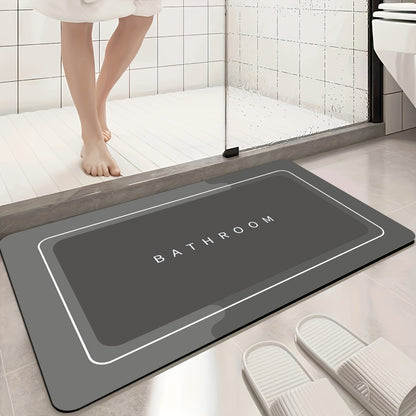 1pc Quick-Dry Bathroom Mat Bath Rug Non-Slip Absorbent Diatom Mud Floor Rug with Geometric Design for Shower And Entryway Bathroom Mat Suitable for Family Living Room Kitchen Bedroom Farmhouse Christmas Thanksgiving Halloween