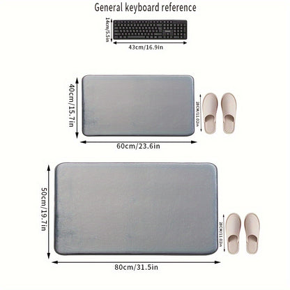 1pc Ultra-Soft Absorbent Mat 25D Thickened Non-Slip Machine Washable Luxury Memory Foam Bath Mat Quick-Dry Thickened Toilet Rug Soft Comfortable Home Decor Living Room Kitchen Laundry Room Bedroom Indoor Use