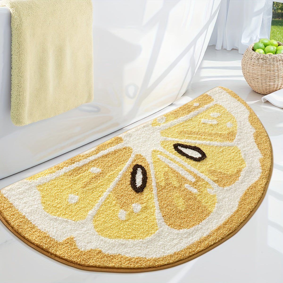 1pc Bathroom Rug Mat, Extra Soft Absorbent Premium Bath Rug Fruit Series, Non-Slip Comfortable Bath Mat for Bathroom Floor, Sink, Bathtub, Shower Room, Christmas Decoration Christmas Gift