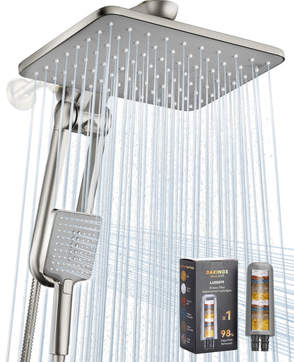 Dual Filtered Rainfall Handheld Showerhead Spray Combo for Bathroom