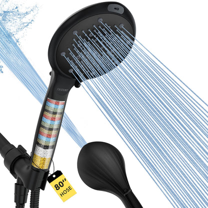 FASDUNT Filtered Shower Head with Handheld, High Pressure 8 Sprays, Chrome