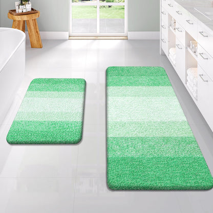 OLANLY Micorfiber Bathroom Rug Set 2 Piece, Soft Absorbent Bath Mats, Grey