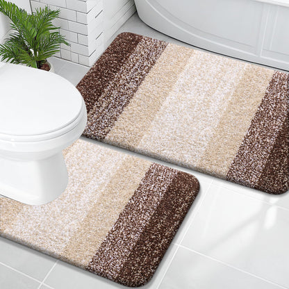 OLANLY Micorfiber Bathroom Rug Set 2 Piece, Soft Absorbent Bath Mats, Grey