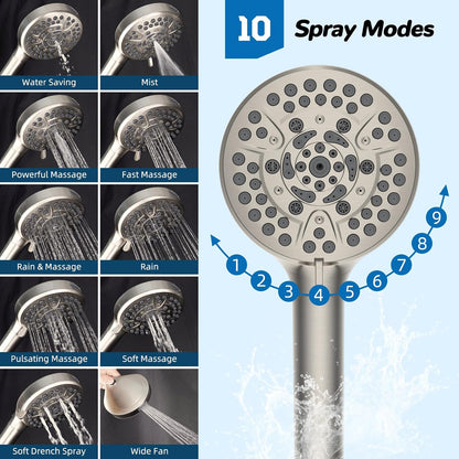 Hibbent cUPC Certified High Pressue 13'' Rainfall Shower Head with 5-Spray